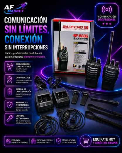 Radio Walkie Talkie Baofeng Bf888s Uhf X2 und.