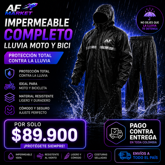 Impermeable completo lluvia moto bici sc