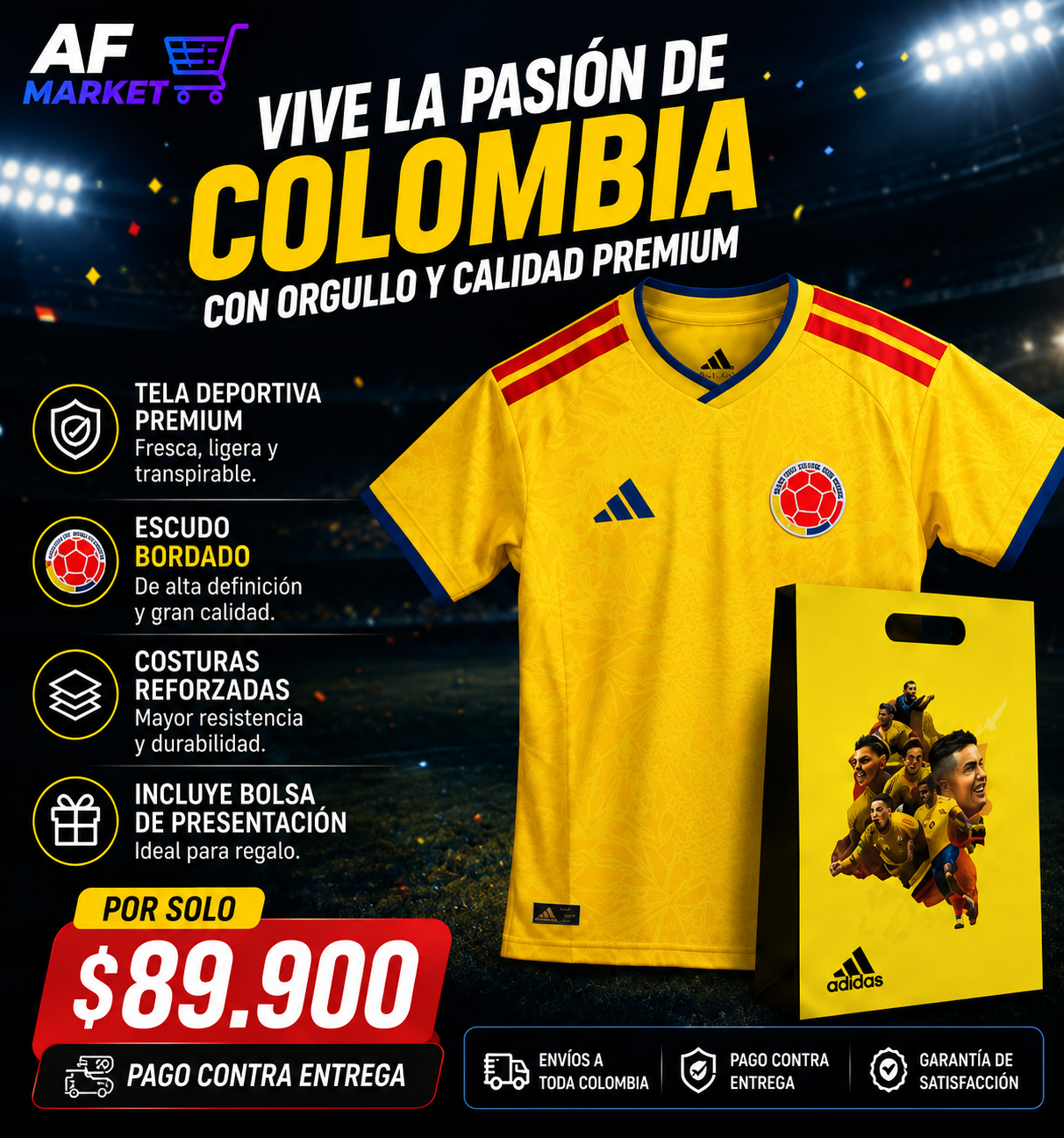 Camisa Colombia 1.1 + Caja mundial 2026