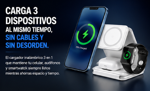 Cargador Inalámbrico 3 en 1 Magnético ec