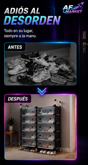 Zapatero Doble 6 Niveles Con Tapa Acrili