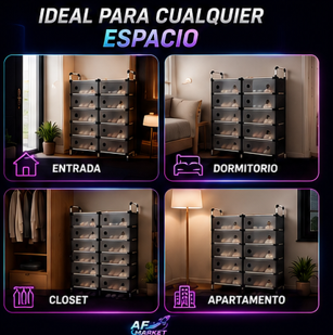 Zapatero Doble 6 Niveles Con Tapa Acrili