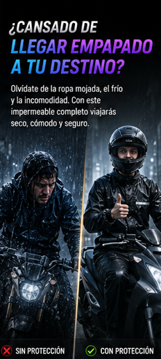 Impermeable completo lluvia moto bici sc