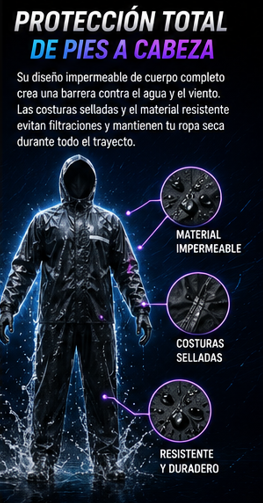 Impermeable completo lluvia moto bici sc
