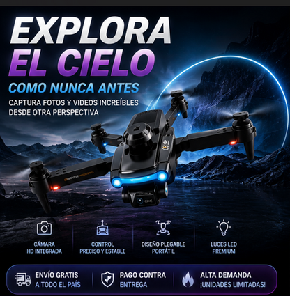DRON CONTROL REMOTO CAMARA Y LUCES
