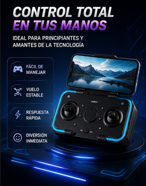 DRON CONTROL REMOTO CAMARA Y LUCES