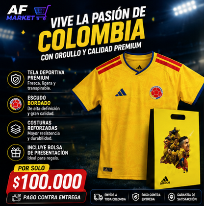 Camisa Colombia 1.1 + Caja mundial 2026