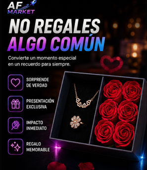 Combo Trebol Corazon + Caja Rosas