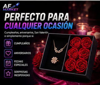 Combo Trebol Corazon + Caja Rosas