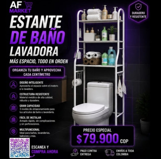 estante de baño-lavadora