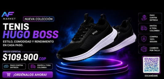 Tenis Hugo Boss Negro Blanco Caballero