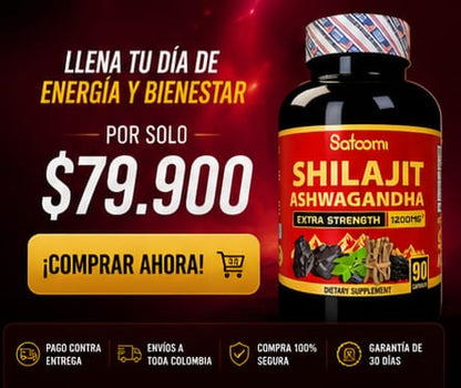 Vitamina Shilajit con Ashwaganda y Proteina Vega