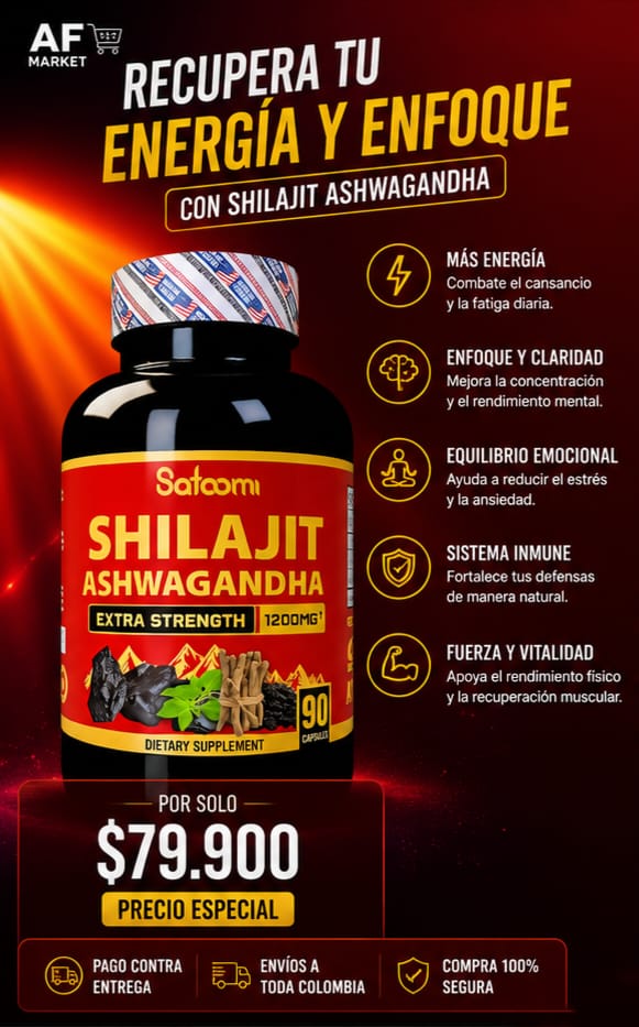 Vitamina Shilajit con Ashwaganda y Proteina Vega
