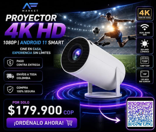 Proyector 4k Hd 1080p Android 11 Smart T