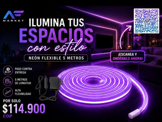 Tiras De Led Luz De Neón Flexible 5m 