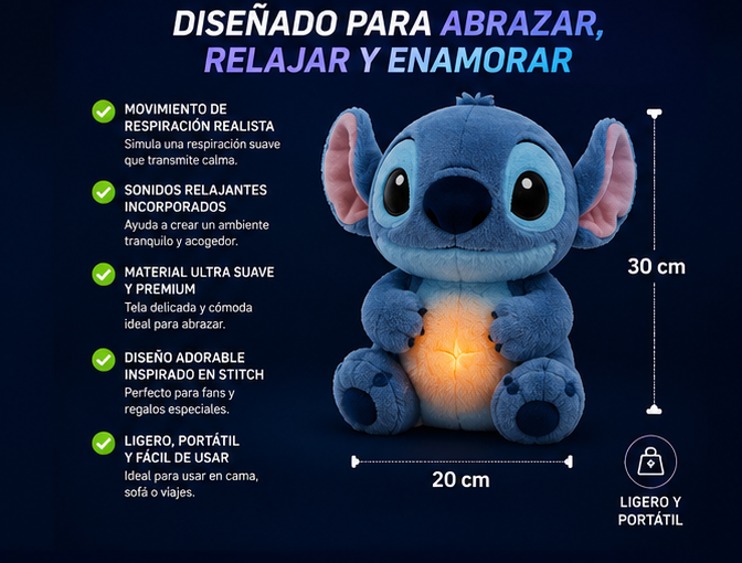 Peluche Stitch Respira Sonido